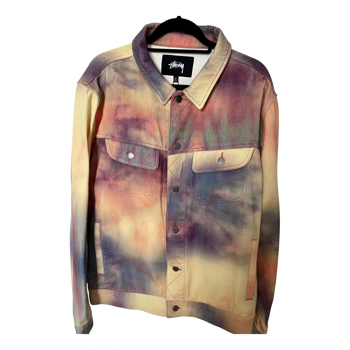 stussy tie dye trucker jacket